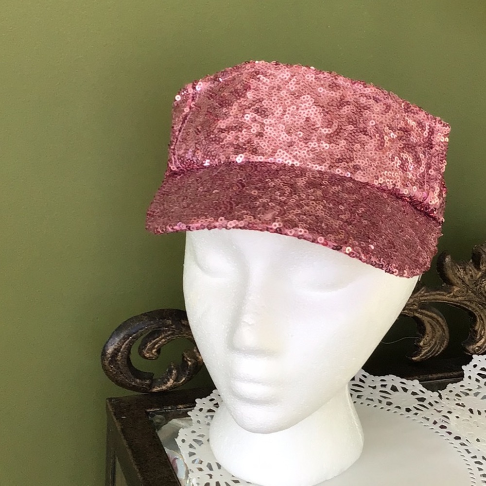 New Pink Sequins Visor